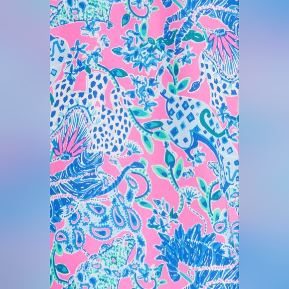 Lily Pulitzer Pajama Woven Short Sleeve Top Untamed Hearts Size S NEW - Picture 3 of 9